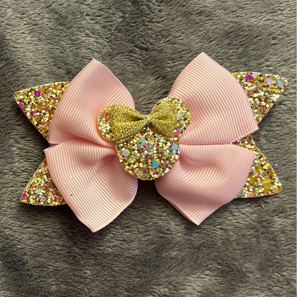 Girls Minnie Mouse Sparkly Bow